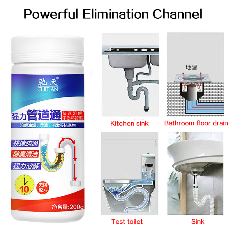 Powder Sewer Clogging Super Powerful Closestool Pipe Dredging Agent Sink Home Toilet Drain Cleaner